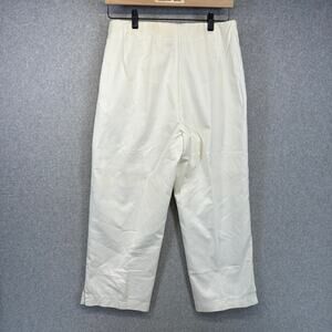 Bob Mackie Pants Womens Size Small White Cotton Blend Cropped Side Zip Lined